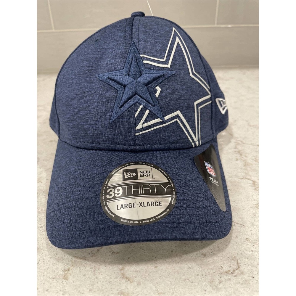 DALLAS COWBOYS Navy Heather New Era 39THIRTY Fitted Cap Size L - XL Licensed Hat